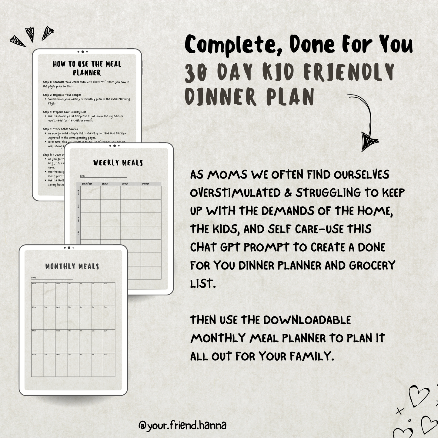 ChatGPT Meal Plan Prompt for Overstimulated Moms